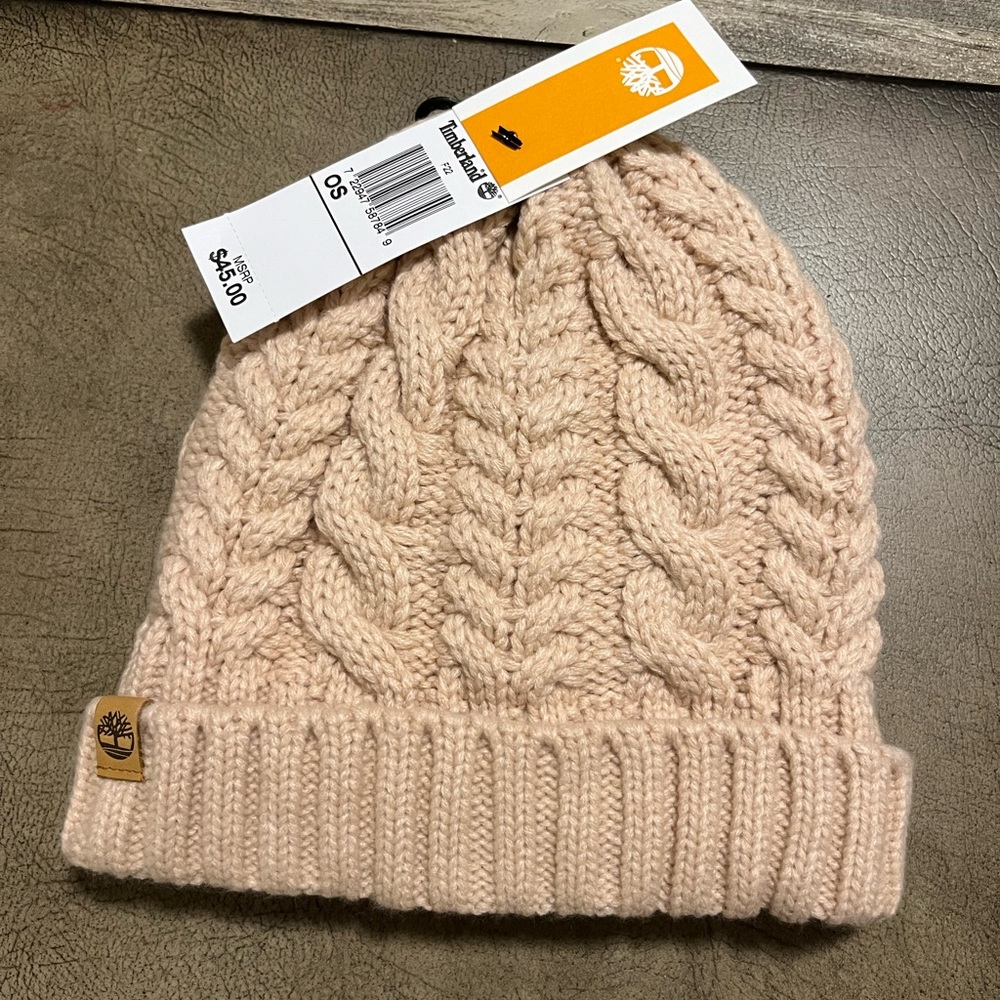 Timberland knit hat, dusty pink